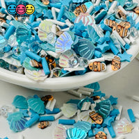 Big Blue Sea Mix Clown Fish Rhinestone Diamonds Stars Polymer Fake Clay Sprinkles Decoden Fimo
