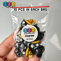 Black Cat With Orange Hat Halloween Charm Cabochons Decoden Charms