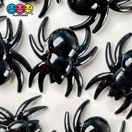 Black Spider Halloween Charm Flat Back Cabochons Decoden 10 Pcs Playcode3 Llc