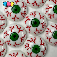 Blood Shot Green Eyes Charm Plastic Party Favors Halloween Cabochons 10 Pcs Playcode3 Llc