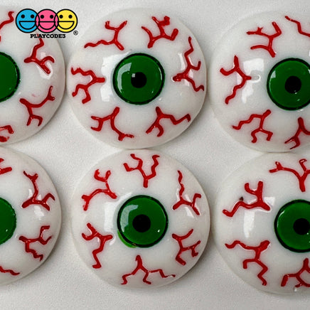 Blood Shot Green Eyes Charm Plastic Party Favors Halloween Cabochons 10 Pcs Playcode3 Llc