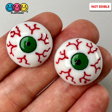 Blood Shot Green Eyes Charm Plastic Party Favors Halloween Cabochons 10 Pcs Playcode3 Llc