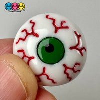 Blood Shot Green Eyes Charm Plastic Party Favors Halloween Cabochons 10 Pcs Playcode3 Llc