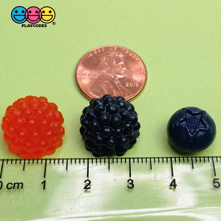 20Pcs 3D Blue Berry Raspberry Black Charms