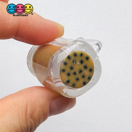 Boba Tea Mug Charm with Whipped Cream Topping Hole for Keychain Jewelry Cabochons 5 pcs Charm
