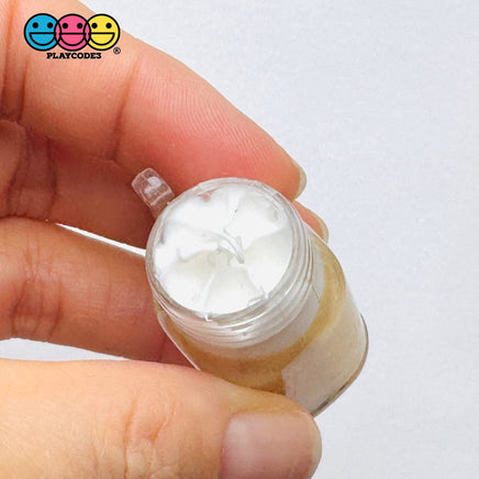 Boba Tea Mug Charm with Whipped Cream Topping Hole for Keychain Jewelry Cabochons 5 pcs Charm