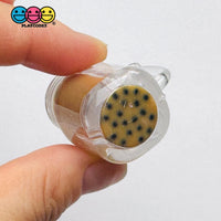 Boba Tea Mug Charm with Whipped Cream Topping Hole for Keychain Jewelry Cabochons 5 pcs Charm
