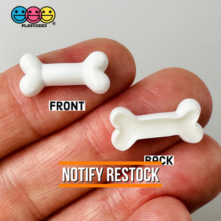 Bones Mini White Charm Plastic Party Favors Dog Bone Halloween Cabochons 10 Pcs