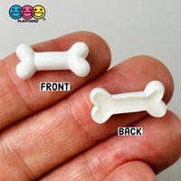 Bones Mini White Charm Plastic Party Favors Dog Bone Halloween Cabochons 10 Pcs