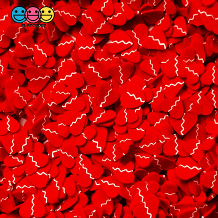 Broken Heart Red Fimo Faux Sprinkle Mix Valentines Day Fake Bake Funfetti 20 Grams