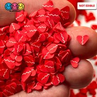Broken Heart Red Fimo Faux Sprinkle Mix Valentines Day Fake Bake Funfetti