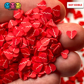 Broken Heart Red Fimo Faux Sprinkle Mix Valentines Day Fake Bake Funfetti