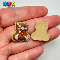 Brown Teddy Bear Valentines Day Red Heart Flatback Cabochons Decoden Charm 10 Pcs Playcode3 Llc