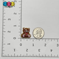 Brown Teddy Bear Valentines Day Red Heart Flatback Cabochons Decoden Charm 10 Pcs Playcode3 Llc