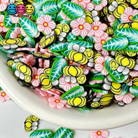 Bumble Bee Flower Garden Fimo Slices Mix Fake Clay Sprinkles Decoden Jimmies Playcode3 Llc Sprinkle