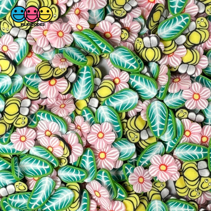 Bumble Bee Flower Garden Fimo Slices Mix Fake Clay Sprinkles Decoden Jimmies Playcode3 Llc Sprinkle