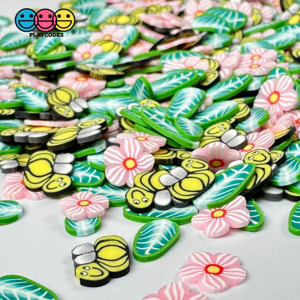 Bumble Bee Flower Garden Fimo Slices Mix Fake Clay Sprinkles Decoden Jimmies Playcode3 Llc Sprinkle