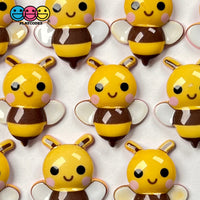 Bumblebee Concave Back Bee Charms Honey Bees Smile Kawaii Charm Cabochons 10 Pcs