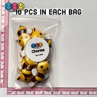 Bumblebee Concave Back Bee Charms Honey Bees Smile Kawaii Charm Cabochons 10 Pcs