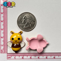 Bumblebee Concave Back Bee Charms Honey Bees Smile Kawaii Charm Cabochons 10 Pcs