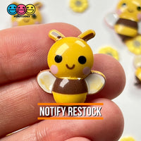 Bumblebee Concave Back Bee Charms Honey Bees Smile Kawaii Charm Cabochons 10 Pcs