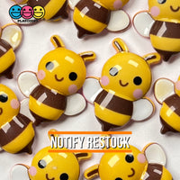 Bumblebee Concave Back Bee Charms Honey Bees Smile Kawaii Charm Cabochons 10 Pcs