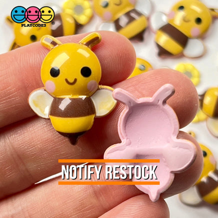 Bumblebee Concave Back Bee Charms Honey Bees Smile Kawaii Charm Cabochons 10 Pcs