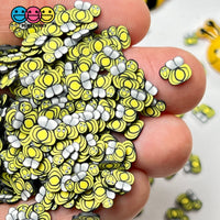 Bumblebee Smile Face Fimo Slices Polymer Clay Fake Sprinkles Bees Kawaii Funfetti Confetti 10/5 Mm