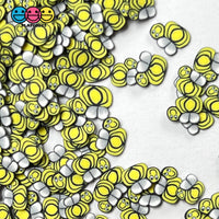 Bumblebee Smile Face Fimo Slices Polymer Clay Fake Sprinkles Bees Kawaii Funfetti Confetti 10/5 Mm