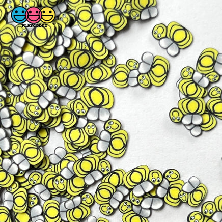 Bumblebee Smile Face Fimo Slices Polymer Clay Fake Sprinkles Bees Kawaii Funfetti Confetti 10/5 Mm
