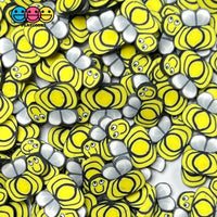 Bumblebee Smile Face Fimo Slices Polymer Clay Fake Sprinkles Bees Kawaii Funfetti Confetti 10/5 Mm