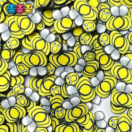 Bumblebee Smile Face Fimo Slices Polymer Clay Fake Sprinkles Bees Kawaii Funfetti Confetti 10/5 Mm