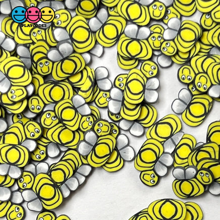Bumblebee Smile Face Fimo Slices Polymer Clay Fake Sprinkles Bees Kawaii Funfetti Confetti 10/5 Mm