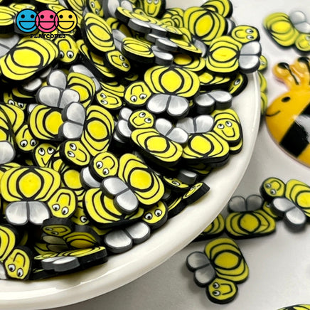 Bumblebee Smile Face Fimo Slices Polymer Clay Fake Sprinkles Bees Kawaii Funfetti Confetti 10/5 Mm