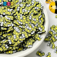 Bumblebee Smile Face Fimo Slices Polymer Clay Fake Sprinkles Bees Kawaii Funfetti Confetti 10/5 Mm