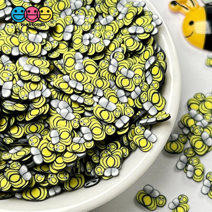 Bumblebee Smile Face Fimo Slices Polymer Clay Fake Sprinkles Bees Kawaii Funfetti Confetti 10/5 Mm
