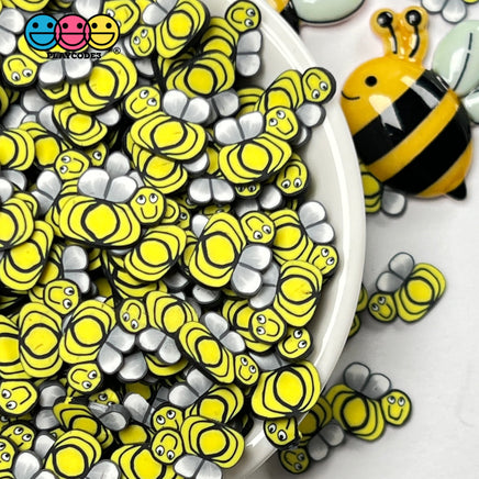 Bumblebee Smile Face Fimo Slices Polymer Clay Fake Sprinkles Bees Kawaii Funfetti Confetti 10/5 Mm