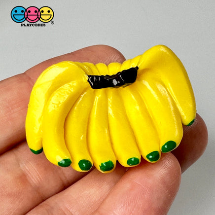 Bunch Of Bananas Mini Charm Cabochon Decoden Plastic Resin 5 Pcs Playcode3 Llc