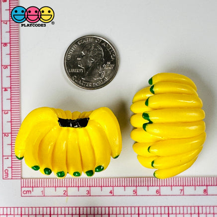 Bunch Of Bananas Mini Charm Cabochon Decoden Plastic Resin 5 Pcs Playcode3 Llc