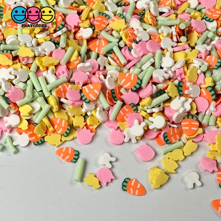 Bunny Chick Carrot Tulip Flower Patch Mix Fimo Faux Sprinkle Fake Bake Easter Funfetti Playcode3 Llc