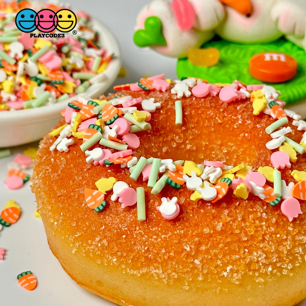 Bunny Chick Carrot Tulip Flower Patch Mix Fimo Faux Sprinkle Fake Bake ...