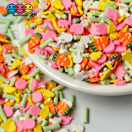 Bunny Chick Carrot Tulip Flower Patch Mix Fimo Faux Sprinkle Fake Bake Easter Funfetti Playcode3 Llc