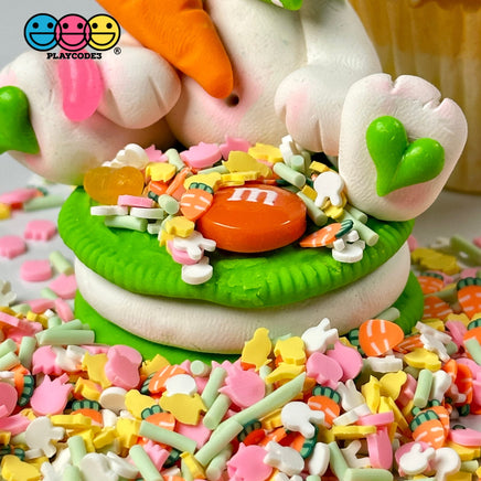 Bunny Chick Carrot Tulip Flower Patch Mix Fimo Faux Sprinkle Fake Bake Easter Funfetti Playcode3 Llc