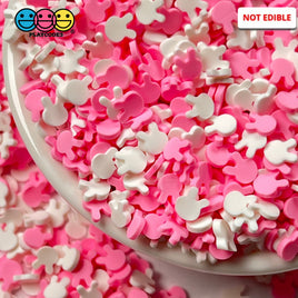 Bunny Pink And White Rabbit Heads Fimo Mix Faux Sprinkle Fake Bake Confetti Easter Funfetti