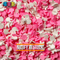 Bunny Pink And White Rabbit Heads Fimo Mix Faux Sprinkle Fake Bake Confetti Easter Funfetti 20 Grams