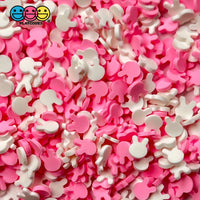 Bunny Pink And White Rabbit Heads Fimo Mix Faux Sprinkle Fake Bake Confetti Easter Funfetti 20 Grams