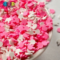 Bunny Pink And White Rabbit Heads Fimo Mix Faux Sprinkle Fake Bake Confetti Easter Funfetti