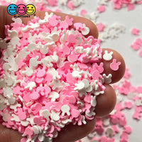 Bunny Pink And White Rabbit Heads Fimo Mix Faux Sprinkle Fake Bake Confetti Easter Funfetti