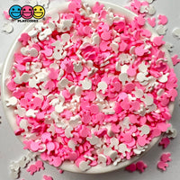 Bunny Pink And White Rabbit Heads Fimo Mix Faux Sprinkle Fake Bake Confetti Easter Funfetti
