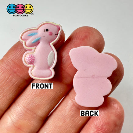 Bunny Rabbit Flat Back White Belly Charms 3 Colors Cabochons 10Pcs Playcode3 Llc Charm
